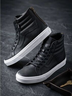 Vans Black High-Top Sneakers with White Sole
